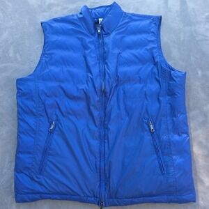 Brooks Brothers Down Vest Men's Size Large Royal Blue Water Resistant...‎